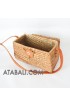Mini rattan ata sling bags coins purses leather handle